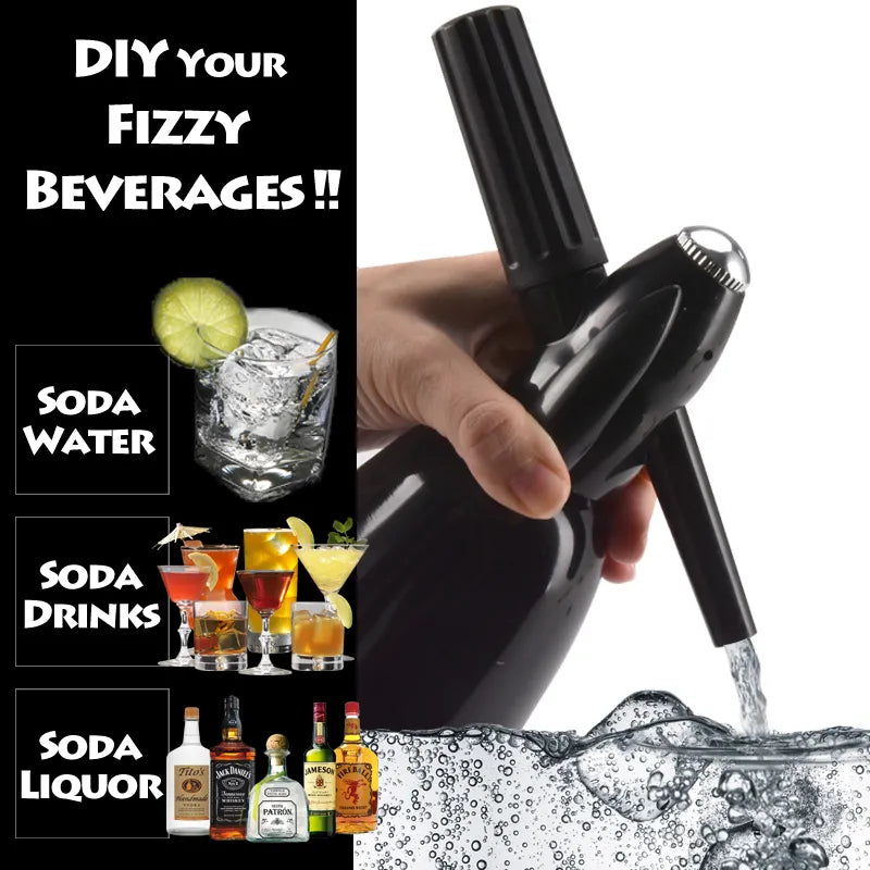 Portable Sparkling Water Maker Flavor Soda Blaster CO2 Cocktail Bubble Drinks Pressurizer Bartender Siphon Accessories Aluminum - mybesthealthandwellness