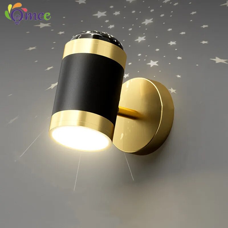 Omee LED Ceiling Wall Lamp Simple Light Folding Rotation Star Projector Lamps Home Hotel Bedroom Living Room Bedside Wall Lights - mybesthealthandwellness