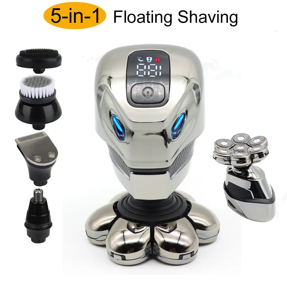 Powerful Beard Hair Electric Shaver For Men Body Trimmer Grooming Kit Electric Razor Cool Robot Styling Balde Shaving Machine