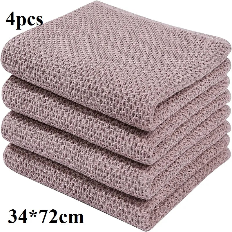 Homaxy 4/6Pcs Cotton Kitchen Towel Ultra Soft Magic Cleaning Cloth Absorbent Cleaning Rags Thickened Wipe Cloths Dishcloth - mybesthealthandwellness