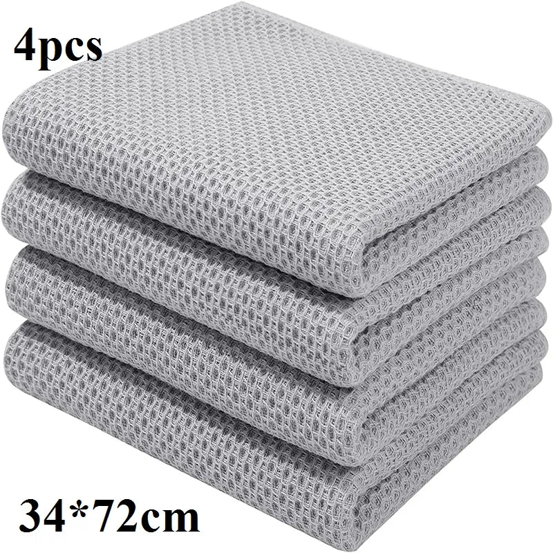 Homaxy 4/6Pcs Cotton Kitchen Towel Ultra Soft Magic Cleaning Cloth Absorbent Cleaning Rags Thickened Wipe Cloths Dishcloth - mybesthealthandwellness