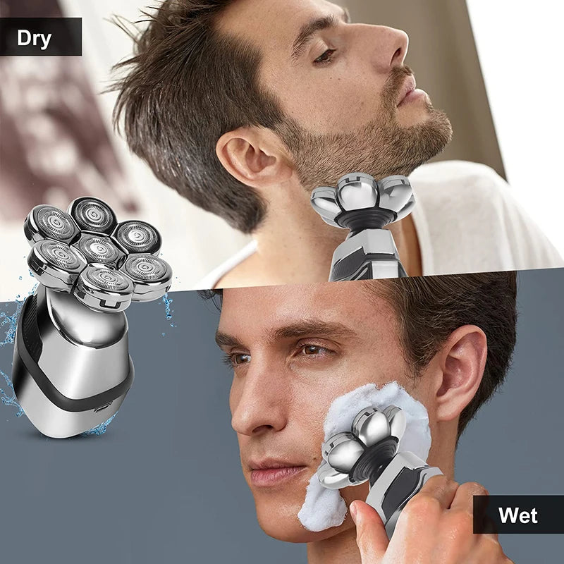 Powerful Beard Hair Electric Shaver For Men Body Trimmer Grooming Kit Electric Razor Cool Robot Styling Balde Shaving Machine