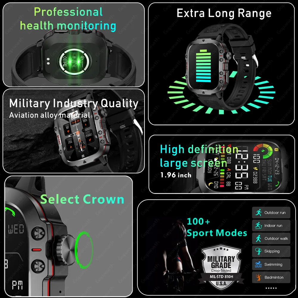 Men's Smart Watch Android Edition For Huawei Ios 3ATM Waterproof Sports Fitness Ai Voice Bluetooth Call Outdoor Smartwatch 2024