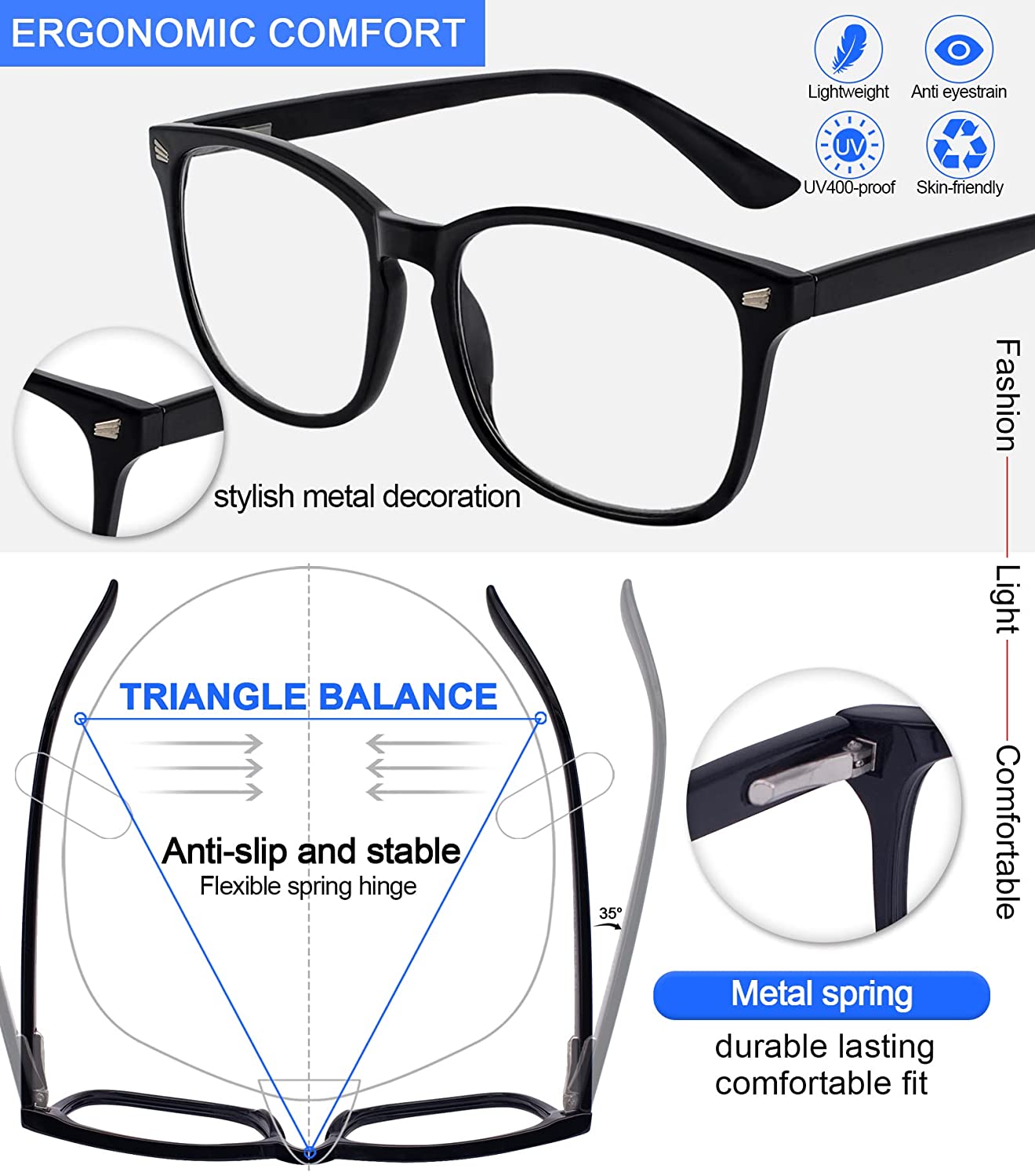 MARE AZZURO Reading Glasses Women Men Luxury Brand Designer Clear Lens Classic Anti Blue Light Presbyopia Glasses 1 1.5 2 2.5 3 - mybesthealthandwellness