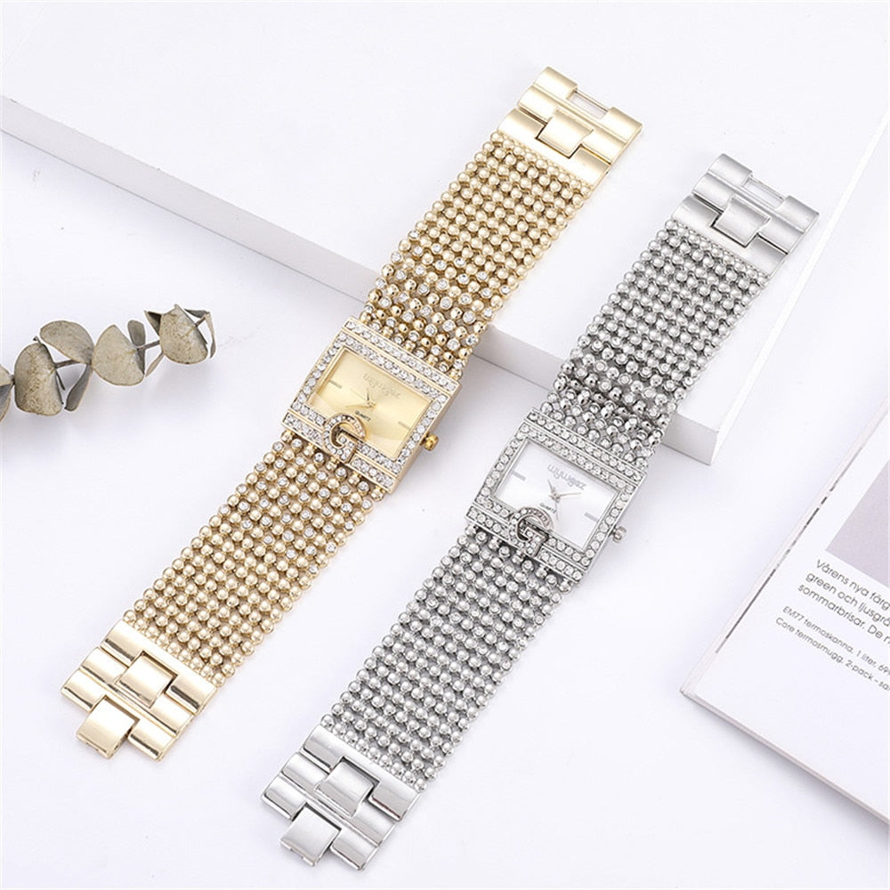 Simple Square Gold Watches Women Fashion Casual Alloy bracelet Ladies Wristwatches 2021 G Diamond Scale Dial Female Quartz Clock - mybesthealthandwellness