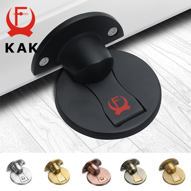 KAK 304 Stainless Steel Magnet Door Stops Magnetic Door Stopper Non-punch Door Holder Hidden Doorstop Furniture Door Hardware - mybesthealthandwellness