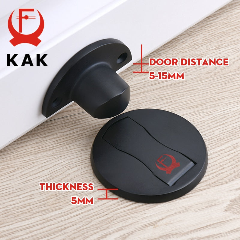 KAK 304 Stainless Steel Magnet Door Stops Magnetic Door Stopper Non-punch Door Holder Hidden Doorstop Furniture Door Hardware - mybesthealthandwellness