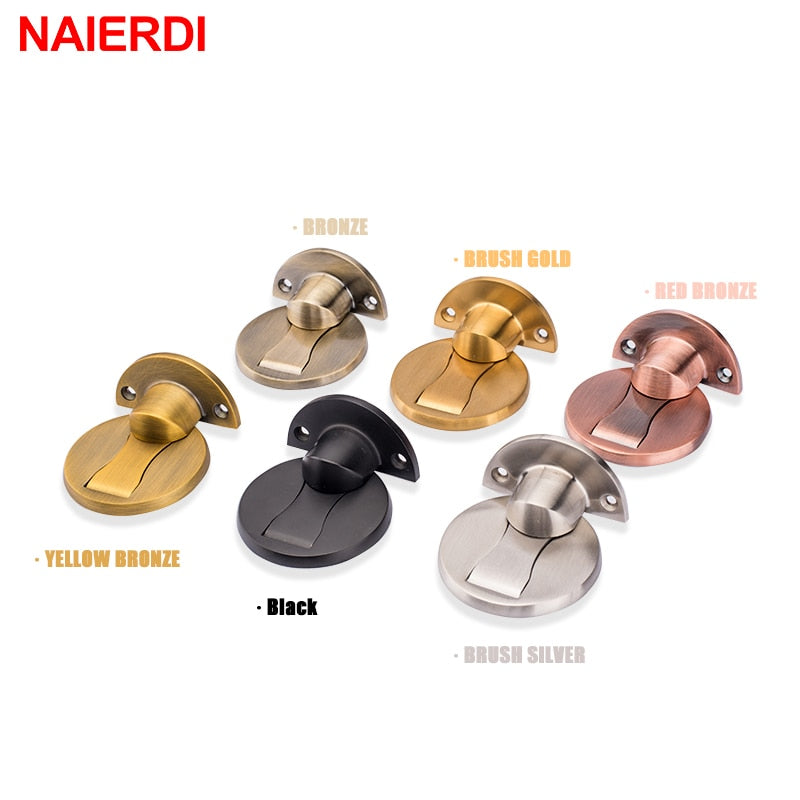 NAIERDI Magnetic Door Stopper 304 Stainless Steel Magnet Door Stops Holder Hidden Catch Floor Doorstop Toilet Furniture Hardware - mybesthealthandwellness