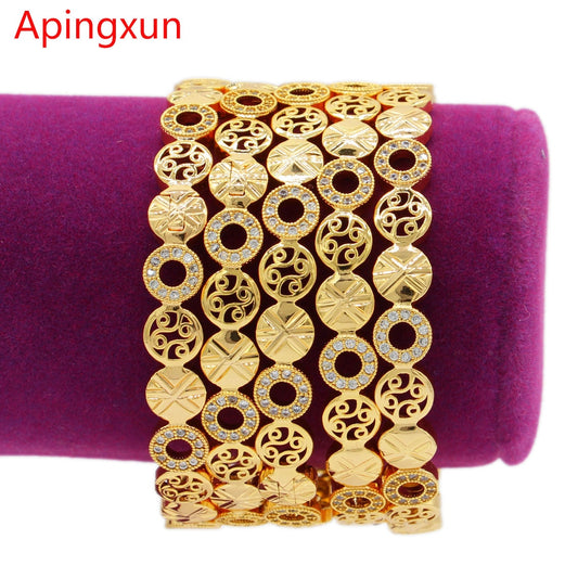 Apingxun Dubai Gold Color Bangle New Design For Women Bridal Wedding Jewelry African/Indian/Ethiopian Bracelet Party Gift 0203-4 - mybesthealthandwellness