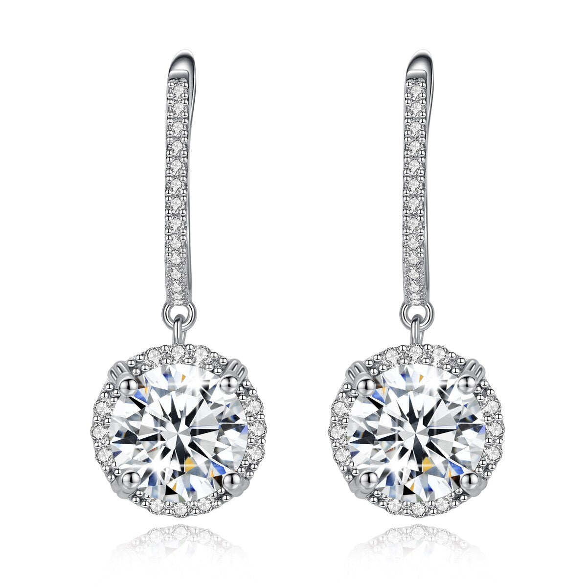 2022 New 925 Sterling Silver Woman Drop Earrings 2CT Round Moissanite Diamond Earring Wedding Engagement Luxury Quality Jewelry - mybesthealthandwellness