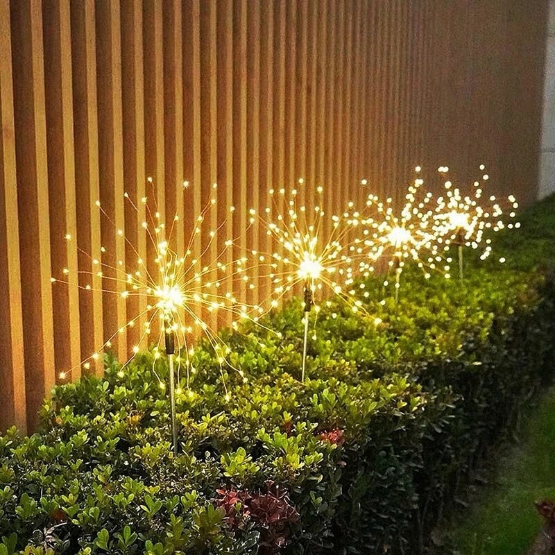 Outdoor Solar Lights Solar Fireworks Lamp Garden Decoration Outdoor Garden 90/120/150 LEDs Lawn Light New Year Christmas Lights - mybesthealthandwellness