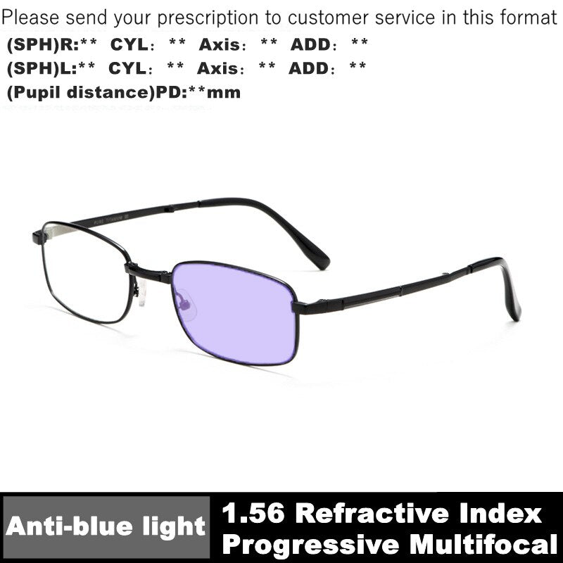 Custom Pure Titanium Foldable Prescription Glasses Unisex Multifocal Transition Reading Glasses Photochromic Portable Ultralight - mybesthealthandwellness