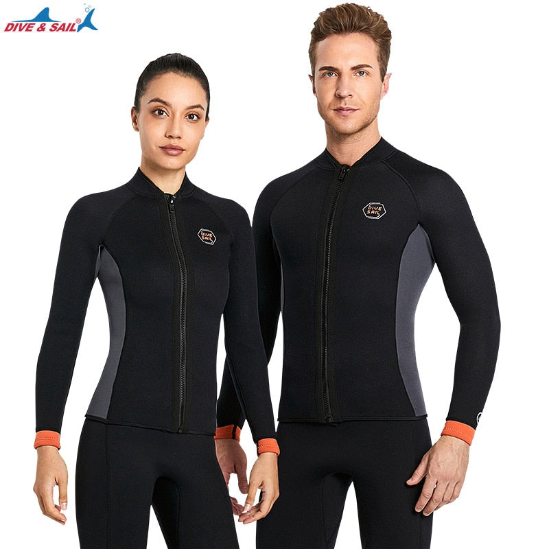 Wetsuit 3MM Neoprene Men Long Sleeve Split Wetsuit Warm Jacket Pants Plus Size Women Swimsuit Scuba Diving Snorkeling Surf Suit - mybesthealthandwellness