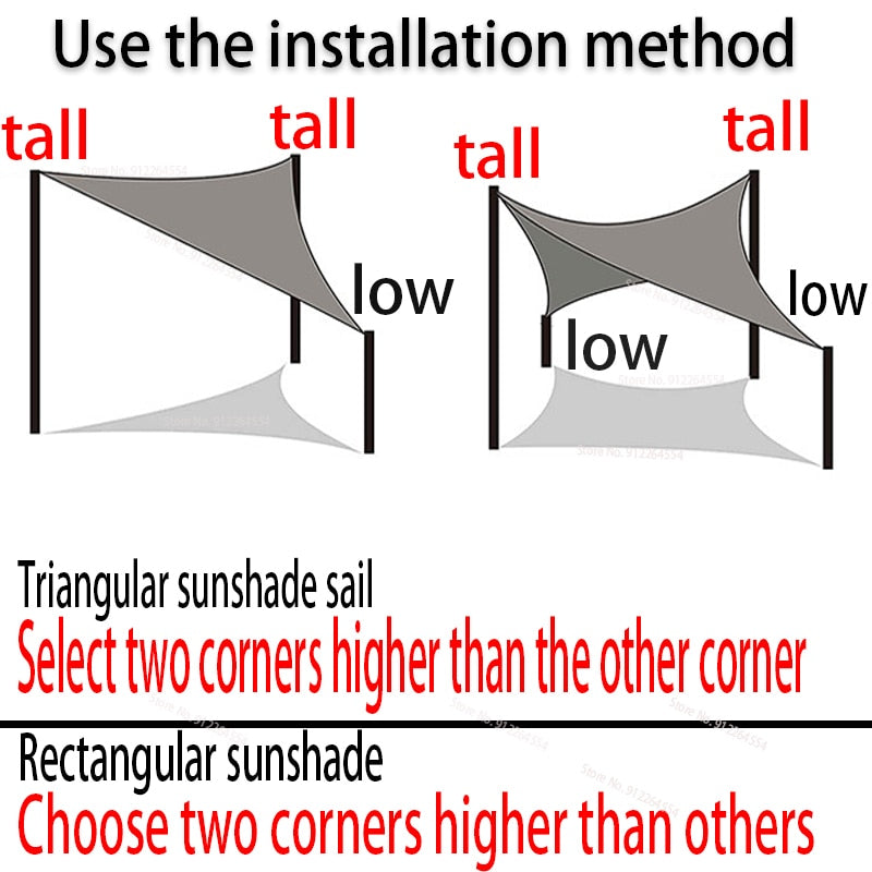 Outdoor waterproof sunshade 420D sunshade sunshade sail camping sunshade cloth large outdoor canopy garden courtyard 4x5m 3x6m - mybesthealthandwellness