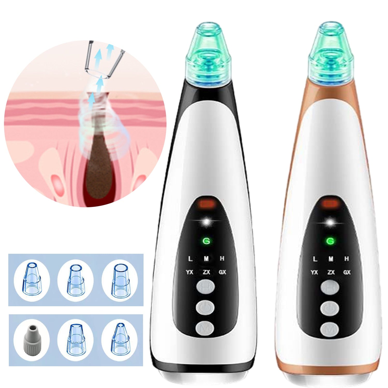 Blackhead Remover Electric,Vacuum Suction Blemish Cleaner Face Care Tool Pore Nose Acne Pimple Needle Tag Removal - mybesthealthandwellness