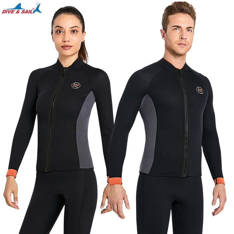 Wetsuit 3MM Neoprene Men Long Sleeve Split Wetsuit Warm Jacket Pants Plus Size Women Swimsuit Scuba Diving Snorkeling Surf Suit - mybesthealthandwellness