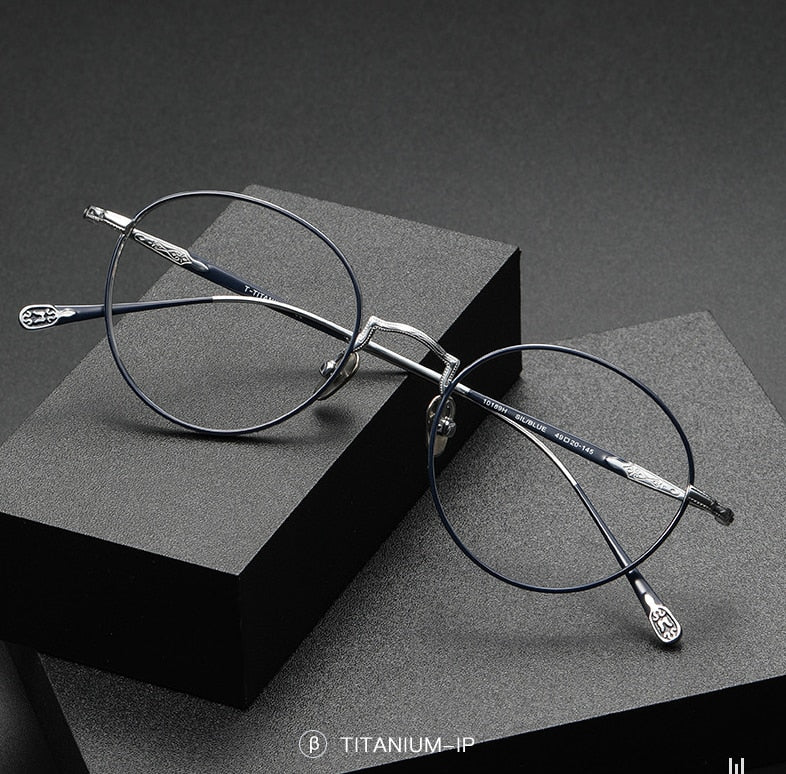 Pure Titanium Presbyopia Reading Eyeglasses Frame Vintage Men Optical Eyewear Anti Scratch Prescription Retro Glasses Women - mybesthealthandwellness