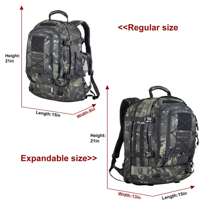 60L Military Tactical Backpack Army Molle Assault Rucksack 3P Outdoor Travel Hiking Rucksacks Camping Hunting Climbing Bags - mybesthealthandwellness