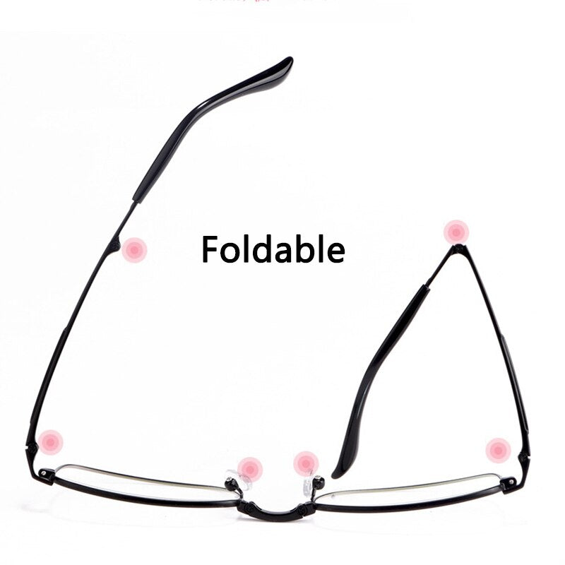 Custom Pure Titanium Foldable Prescription Glasses Unisex Multifocal Transition Reading Glasses Photochromic Portable Ultralight - mybesthealthandwellness