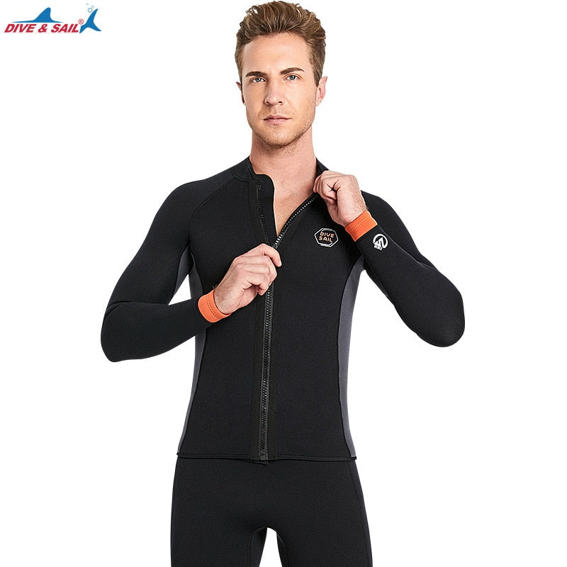 Wetsuit 3MM Neoprene Men Long Sleeve Split Wetsuit Warm Jacket Pants Plus Size Women Swimsuit Scuba Diving Snorkeling Surf Suit - mybesthealthandwellness