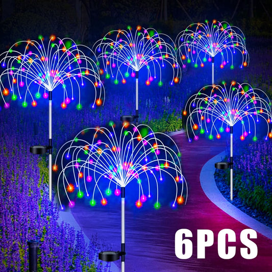 Solar Firework LED Stake Lights Outdoor Garden Decor Pathway Fairy Light Waterproof Yard Lawn Patio Landscape Decor Solar Lamp - mybesthealthandwellness